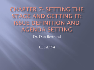Chapter 7- Setting the Stage and Getting It