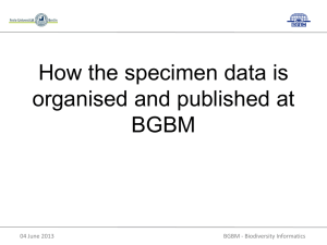 How the specimen data is organised and published at BGBM