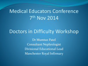 Doctors in Difficulty Workshop