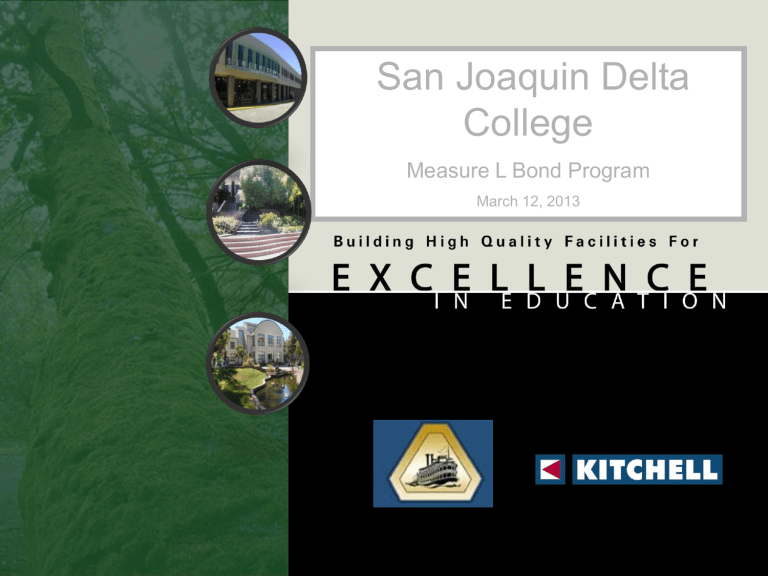 Project Schedule San Joaquin Delta College