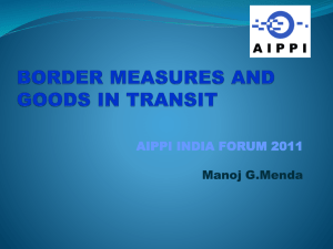 BORDER MEASURES AND GOODS IN TRANSIT