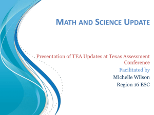 Math and Science Update
