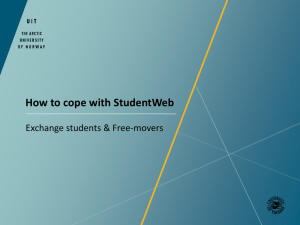 How to cope with Studentweb - Exchange students and Freemovers