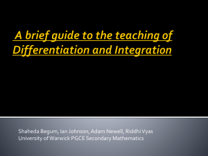 A brief guide to the teaching of Differentiation and