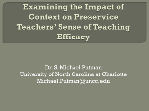 Examining the Impact of Context on Preservice Teachers* Sense of