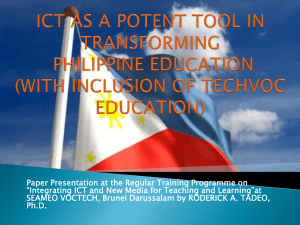 Philippines - integrating ict and new media in teaching and learning