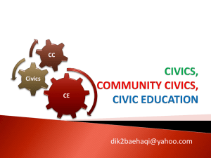 CIVICS, COMMUNITY CIVICS, CIVIC EDUCATION