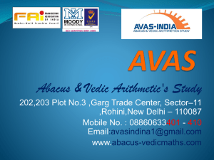 AMAA - Abacus & Vedic Arithmetics Study