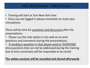 Rolling HAC webinar presentation, 29 May 2013