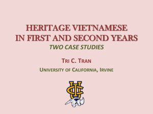 heritage vietnamese in first and second years two case studies
