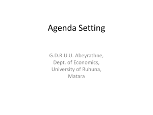 Agenda Setting - Faculty of Humanities & Social Sciences