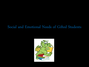 Social and Emotional Needs of Gifted Students