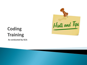 Coding training as conducted by GCA
