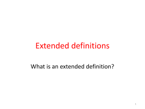 Extended definitions 1