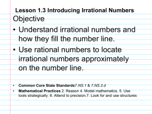 Lesson 1.3 Introducing Irrational Numbers