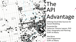 The API Advantage - Transit GIS Clearinghouse