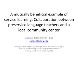 A mutually beneficial example of service learning: Collaboration
