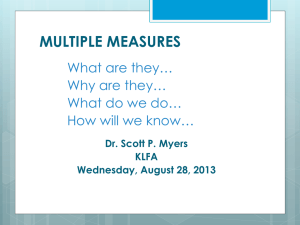 Multiple Measures S.Myers