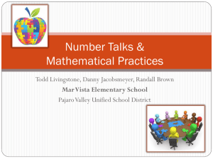Number Talks and Mathematical Practices