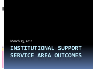 Institutional Support Service Area Outcomes
