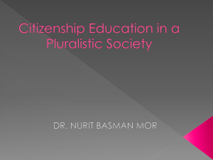 Citizenship Education in a Pluralistic Society