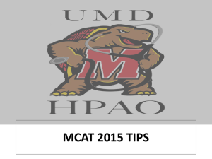 MCAT 2015 TIPS