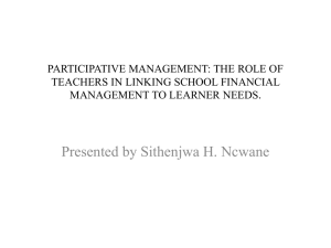 Teachers` role in linking school financial management with