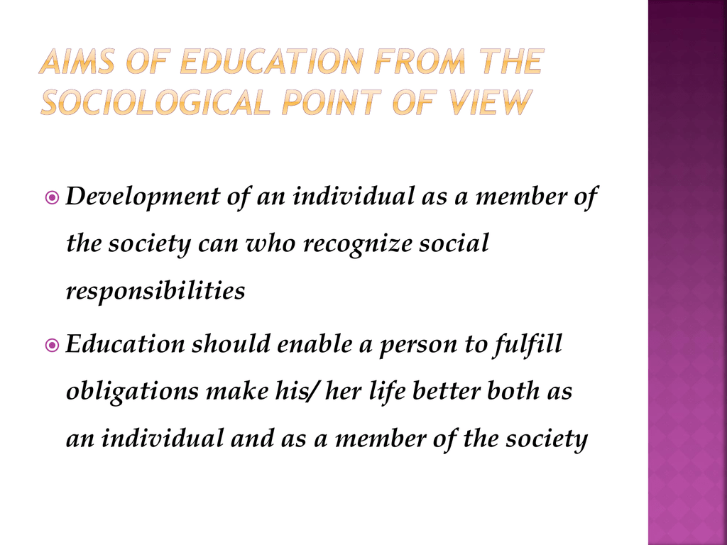 critically discuss individual and social aim of education