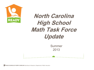 High School Math Pathway, July 9, 2013