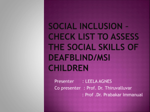 Social Inclusion – Checklist to Assess the Social Skills of Deafblind