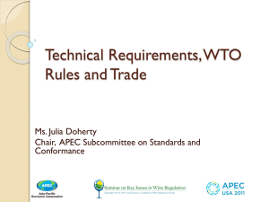 Technical Requirements, WTO Rules and Wine