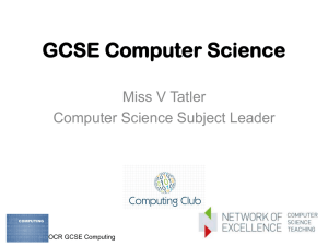GCSE Computing Open Evening Presentation