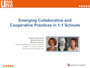 Emerging Collaborative and Cooperative Practices in 1:1 Schools