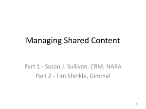 Sullivan and Shinkle - Managing Shared Content