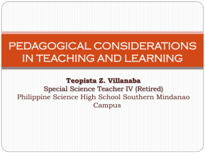 pedagogical considerations in teaching and learning