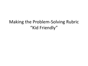 Making the Problem-Solving Rubric *Kid Friendly*