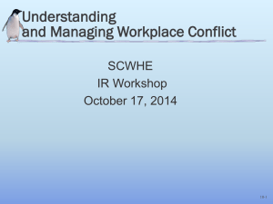 Understanding and Managing Workplace Conflict
