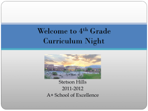 Curriculum Night Powerpoint - Mrs. Swannie`s Fourth Grade
