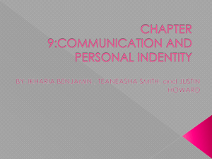 Communication and Personal Identity - Chapter 9