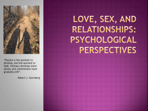 Love, Sex, and Relationships: Psychological Perspectives