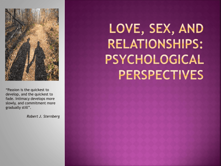 Love Sex And Relationships Psychological Perspectives 