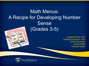 Math Menus 3-5