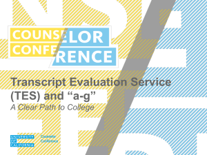 Transcript Evaluation Service (TES)