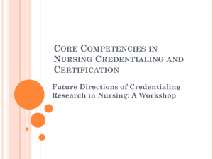 Core Competencies in Nursing Credentialing and Certification