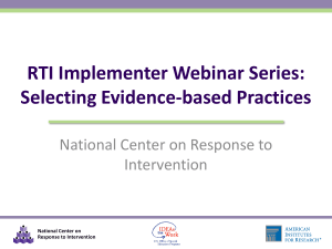 PowerPoint Slides - Center on Response to Intervention