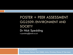 Poster + Peer Assessment GG2509: Environment and Society