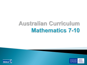 Australian curriculum Mathematics 7-10