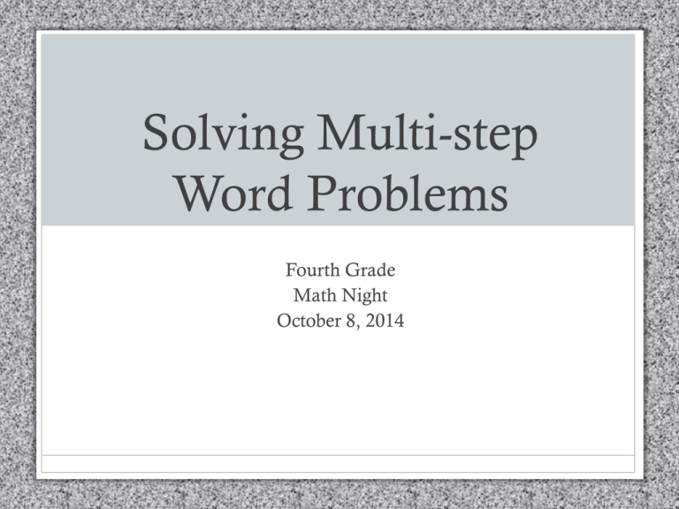 solving multi step word problems powerpoint