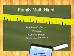 Family Math Night 2012 PowerPoint Presentation