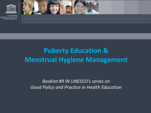 Puberty Education and Menstrual Hygiene Management powerpoint